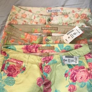 Juniors floral denim by Love Culture